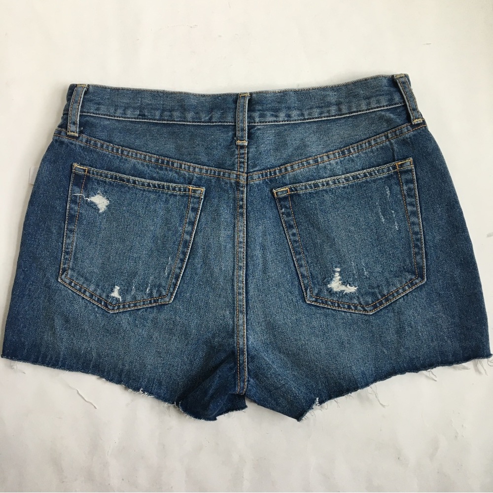 Free People Sophia Mid Rise Distressed Buttonfly Cut Off Denim Jean Shorts 31 - Picture 15 of 15